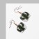 Earrings plastic "Cacti" in a square, green color
