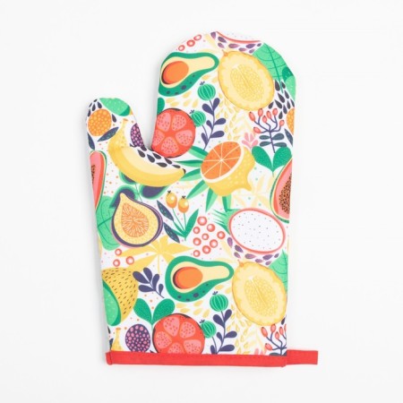 Kitchen set (2 objects) of the “fruits” shares, a bag 17x17 cm, mittens 26x16 cm, 100% p/e-1