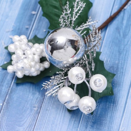 Decor "Winter Dreams" Berries precious stones ball, 16 cm-1
