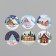 New Year Stick Paper "Cozy houses" d = 2.5 cm 252 pcs in roll
