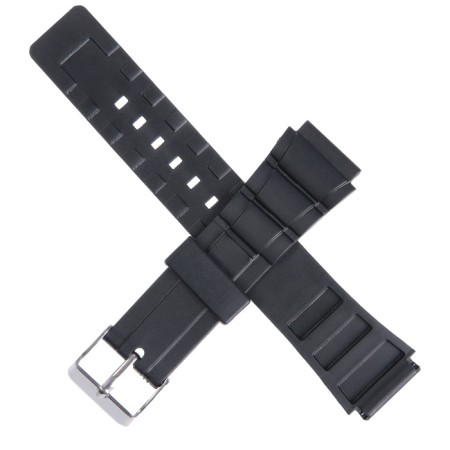 18 mm watch strap, silicone, l-21 cm, black