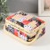 Casket for needlework "patchwork. Flowers, peas and zebra" 18x12x9.5 cm