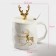 Ceramic mug with a spoonful of the shade "Magic Forest", 350 ml, white color