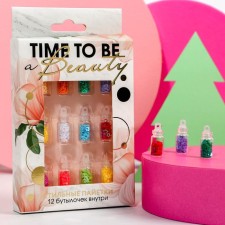 A set of sequins for nail decor Time to be Beauty, 12 colors