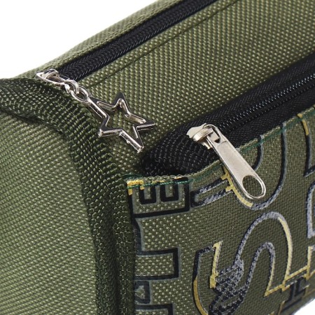 School Penal on the zipper Calligrata, 2 departments, khaki-3