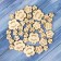 A set of tags "Hand Made", flowers, 30 mm - 6 pcs; 25 mm - 6 pcs; 15 mm - 27 pcs