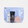 Cosmetic bag with zip-gl, transparent/blue color