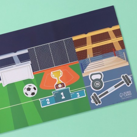 Stickers in the book "Sport" + 3 backgrounds 20.7x14.2 cm-2