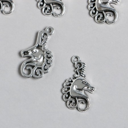 Decor for creativity Metal "Unicorn Head" silver 2.5x1.5 cm