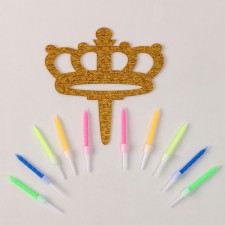 Topper “Crown” topper, a set of candles 10 pcs., Mix color