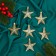 Christmas tree decoration "Grace stars" (set 6 pcs) 7x7 cm, light gold