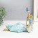 Polystone souvenir "African beauty with a jug" gold with blue 24.5x9.5x19 cm