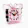 Clock - alarm clock "butterfly", discrete move, dial 5.5 cm, 9 x 8 cm, pink