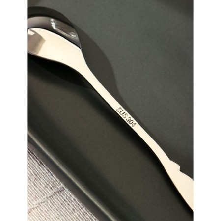 A dessert spoon made of stainless steel Magistro "feather", length 12.5 cm, silver color-5