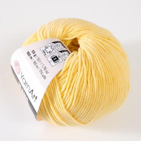 Yarn "jeans" 55% cotton, 45% acrylic 160m/50g (88 yellow)-1