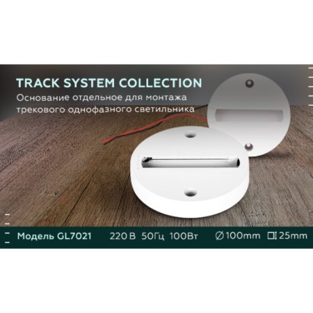 The base of Ambrella Track System GL7021 for the installation of a single -phase lamp, white color-4
