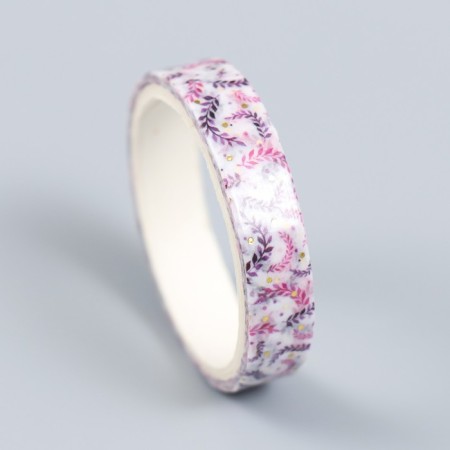 Glue tape Paper "Flowers" set 10 pcs width. 0.8 cm dl. 2 m 8.5x4x1 cm-3