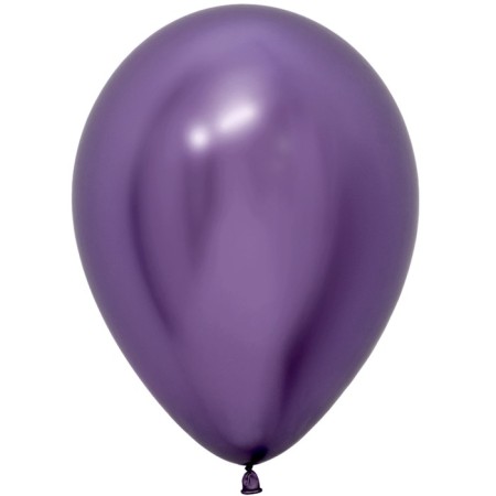 Latex ball 12 "Reflex, purple, chrome, set of 50 pcs.