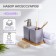 Savanna Square bathroom accessories set, 3 items (soap dispenser, glass, stand), lilac color