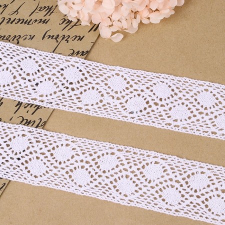 Knitted lace, 50 mm × 10 ± 1 m, white color-1