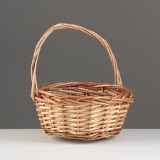 Wicker basket, d22xh10xh25, honey, willow