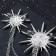 Brooch "Shine" with chains, white color in silver