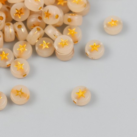 Beads for creativity Plastic phosphorus "Golden Star" set 20 grams 0.3x0.7x0.7 cm