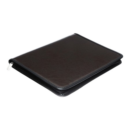 Business folder, artificial leather, 370 x 270 x 30 mm, with a metallic press, pen-tole, to suite 6D071, brown-5