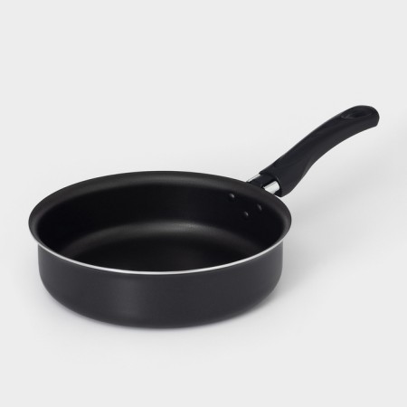 Silenik Consul, 1.5 l, d = 20 cm, plastic handle, glass cover, anti -stick coating, black color-2