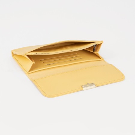 Women's wallet on the button, yellow color-2