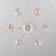 Chandelier Galatea, 6x60W E14, white color