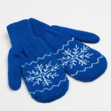 Female mittens, blue color, size 18
