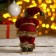 Santa Claus "Ski" in a burgundy suit, 17 cm