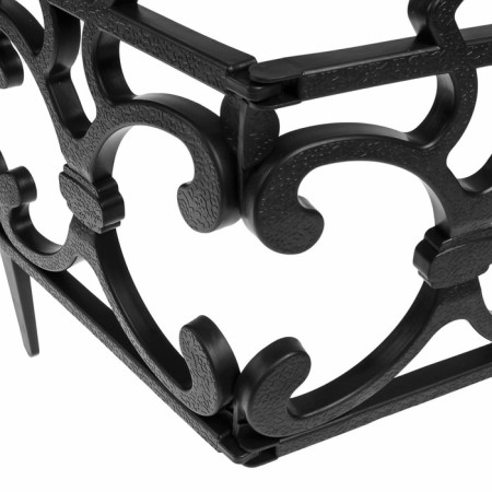 Decorative fence, 30 × 290 cm, 5 sections, plastic, black, "park"-10