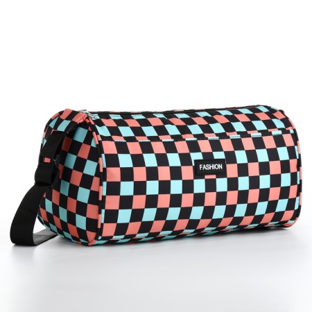 Sports bag with lightning, long belt, blue/pink color