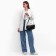 Female bag with pockets of leatherette, black