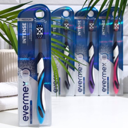 Evermex intense toothbrush, average stiffness, mix, 1 pc.