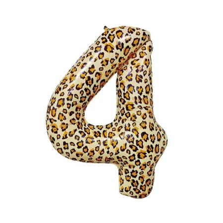 Foil ball 32 "number 4, leopard color