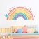 Sticker Plastic Interior color "Multi -colored rainbow with a bird" 30x60 cm