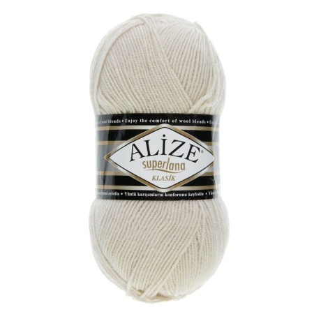 Yarn "Superlana Klasik" 25% wool, 75% acrylic 280m/100g (599 ivory)-1