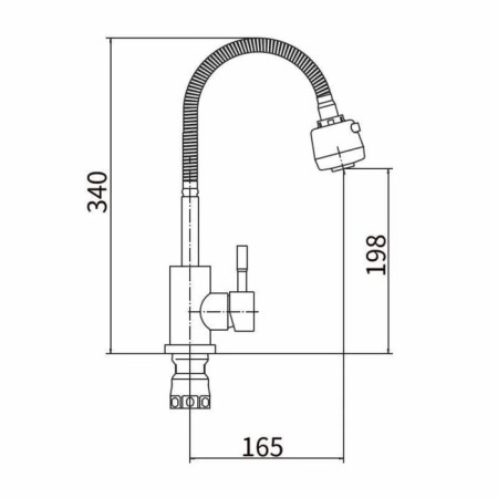 Fashun A54509 kitchen mixer, single -leaf, flexible surge, stainless steel, satin-1