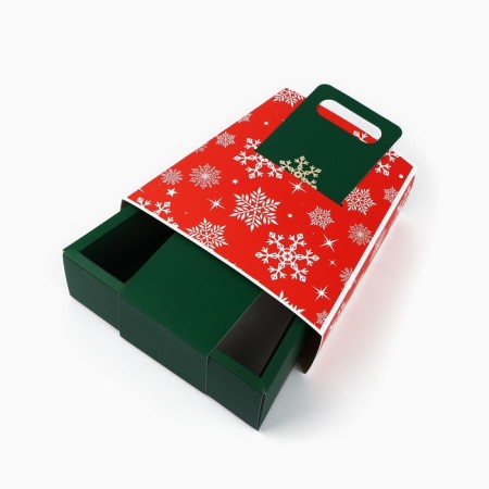 Box of the team with handles "Snowflakes" 23 x 8 x 32 cm, New Year-3