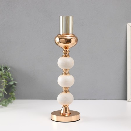 Summary Metal, plastic per 1 candle "Nega" d = 5 cm beiz with gold 10x10x29 cm-1
