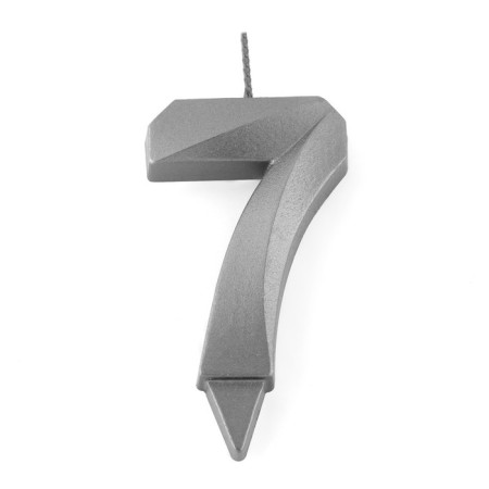 Candle in the cake "Fine", number 7, graphite, 6.5 cm-2