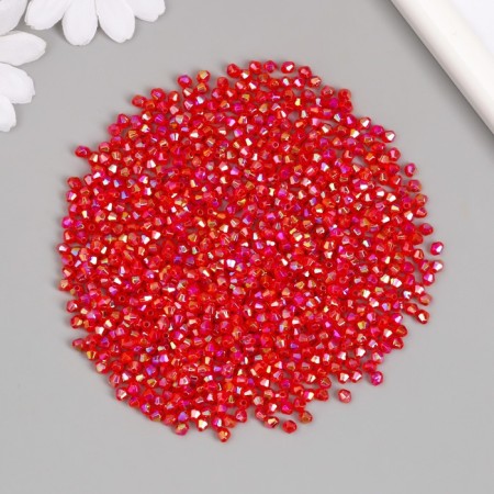 Beads for creativity Plastic "Rhombus Crystal Red Hologography" set 20 grams 0.4x0.4 cm-2