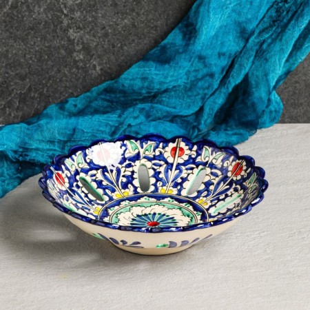 Rishtan ceramics "Patterns", 23 cm, blue