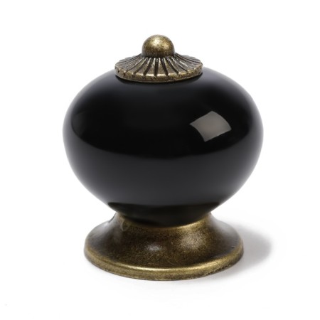 Pen button Dome Ceramics 003, ceramic, black