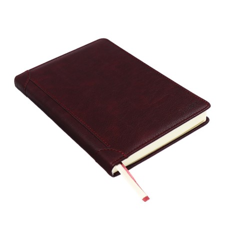 The diary is low, a solid cover of leatherette with foam rubber, thermo embossing, perforation, lies, cream block 70 g/m2, brown-2