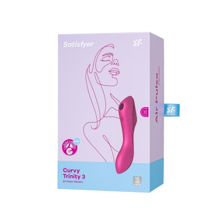Vacuum-wave contactless stimulator of the Satiffyer Curvy Trinity 3 clitoris, silicone, red color-13