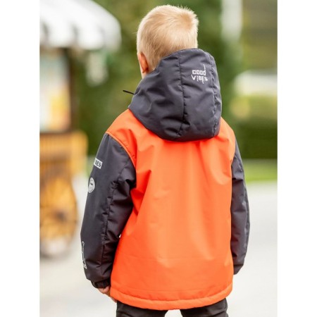 Bombber jacket for a boy PlayTode, height 116 cm, color is bright orange-6